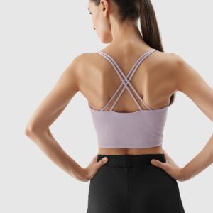 4F Crop top do jogi i pilatesu z materiału z recyklingu damski - fioletowy