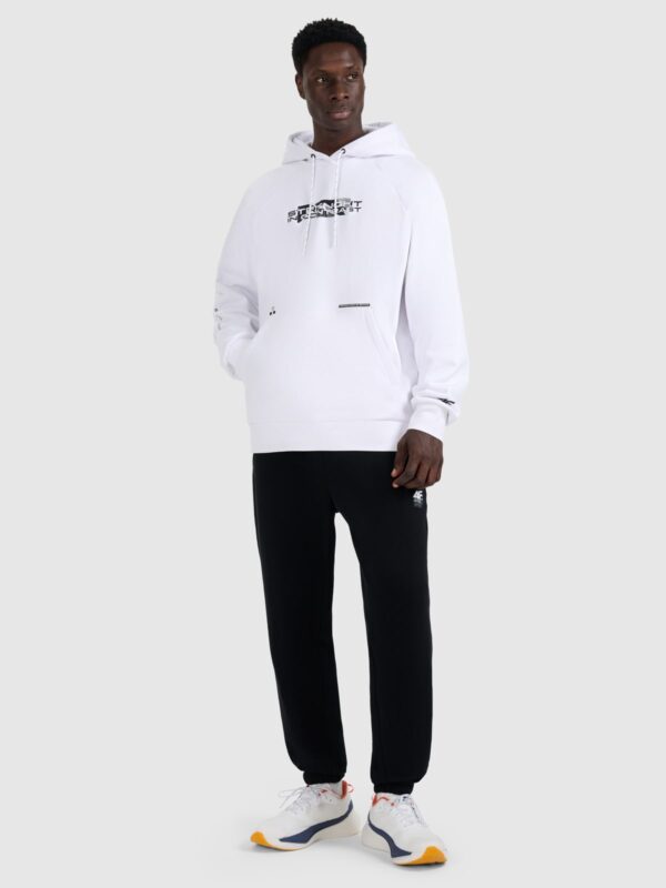 4F Bluza dresowa nierozpinana z kapturem męska - biała