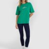 4F T-shirt oversize z nadrukiem damski - zielona