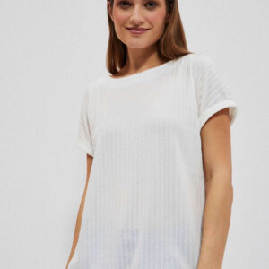 Bluzka ze strukturalnej tkaniny perłowa