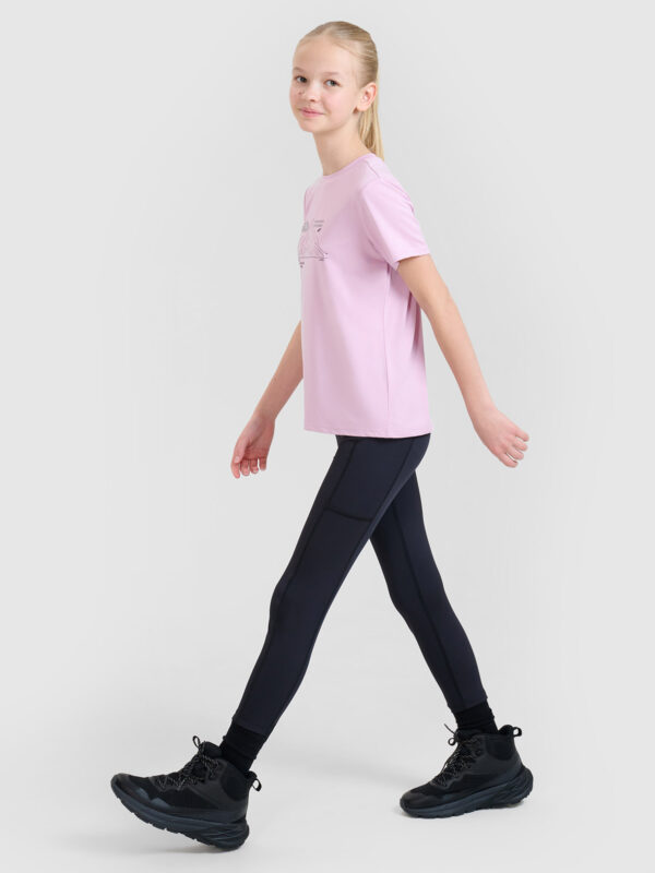 4F Spodnie trekkingowe szybkoschnące dziewczęce - czarne 146/152 (10-12 lat)