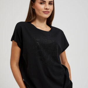 Bluzka z aplikacją czarna