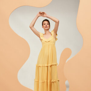 Sukienka maxi waniliowy