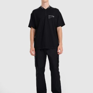 4F Koszulka polo oversize męska - czarna