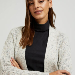 Kardigan o długość do połowy uda beżowy