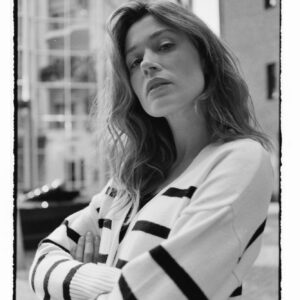 Kardigan w paski ecru