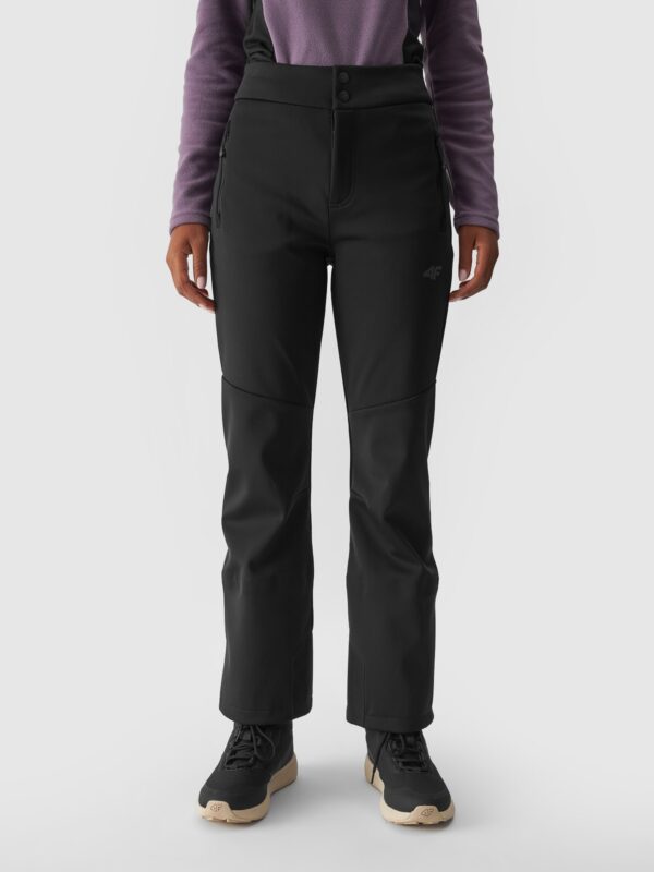 4F Spodnie narciarskie softshellowe membrana 10000 damskie - czarne