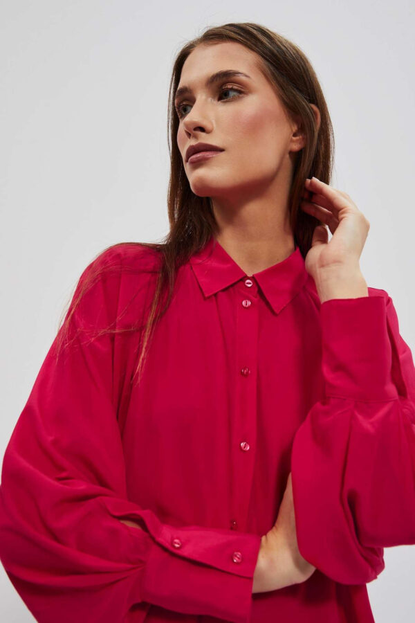 Koszula z bufiastymi rękawami czerwona