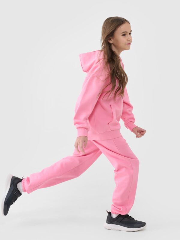 17a3a47445e02b57f1bad747713f2cd907bc76fb 4F Spodnie dresowe joggery dziewczęce - różowe 164 (13-14 lat)