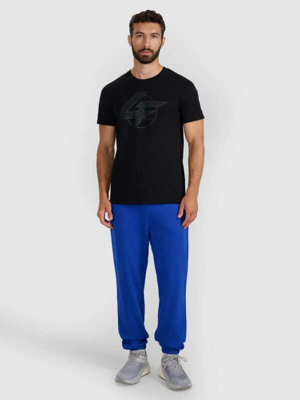 4F T-shirt regular z nadrukiem męski - czarny