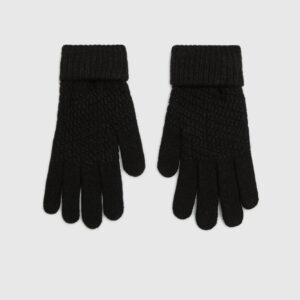 1868437fa3e04de9109e25759817880c83cf6d4a Dzianinowe rękawiczki czarne