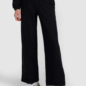 4F Spodnie dresowe z dzianiny strukturalnej damskie - czarne