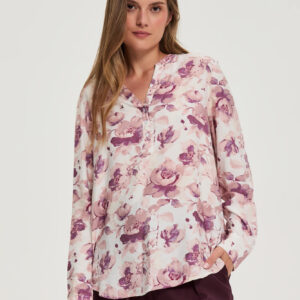 Koszula w kwiaty ecru