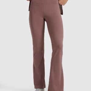 4F Legginsy z rozszerzanymi nogawkami damskie - brązowe