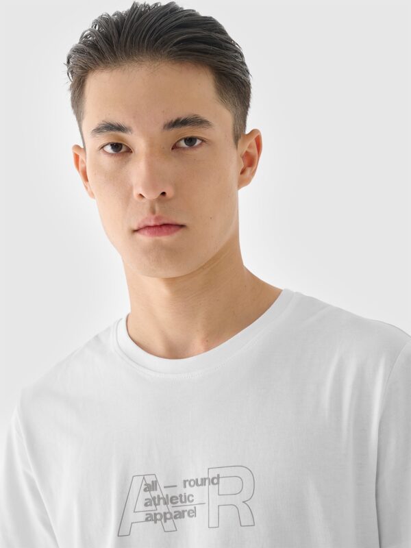 19978a0da19c2023a82bf42fe09724b2297ec45b 4F T-shirt regular z nadrukiem męski - biały