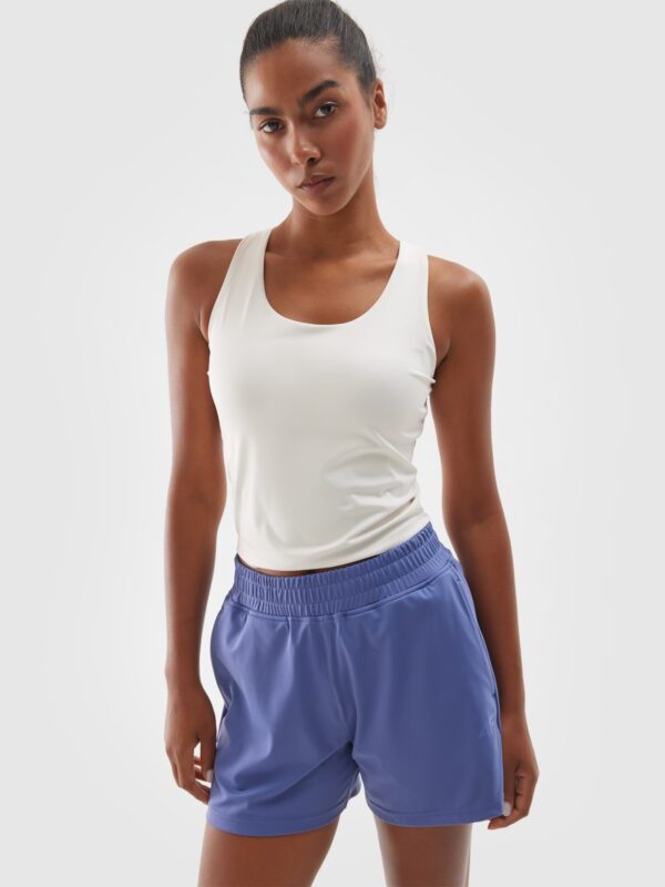 4F Top treningowy szybkoschnący damski - beżowy