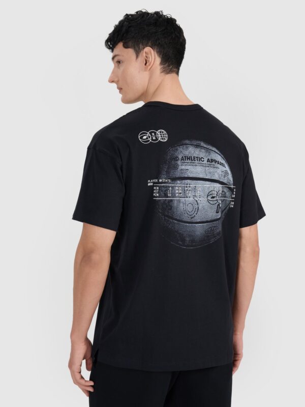 4F T-shirt oversize z nadrukiem męski - czarny