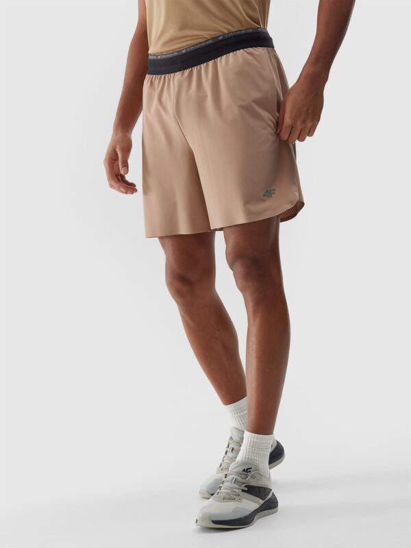 1a51a6942175d3add5440b3706c35056483d770a 4F Spodenki treningowe szybkoschnące męskie - beżowe