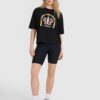 4F T-shirt oversize z nadrukiem damski - czarny