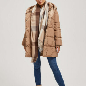 Szalik w dużą kratę brązowy