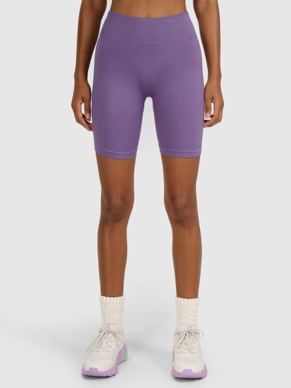 4F Legginsy kolarki treningowe bezszwowe damskie - fioletowe