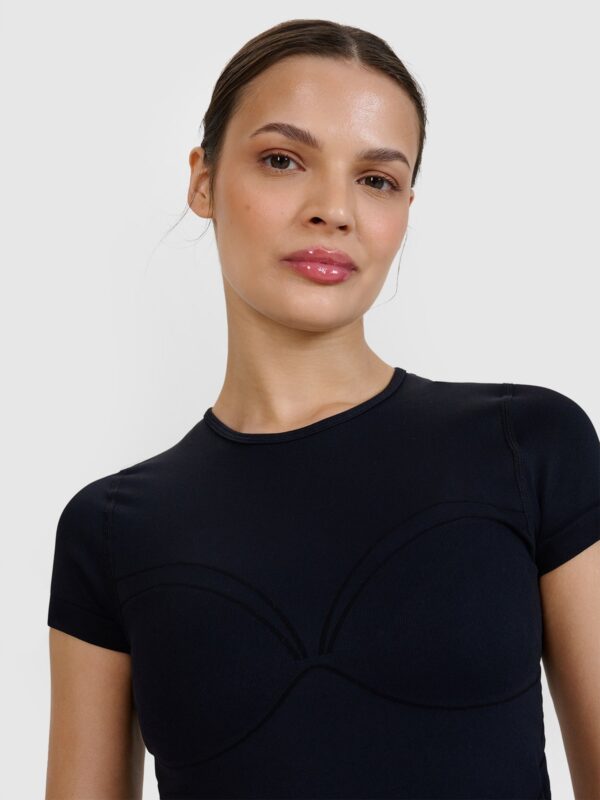 4F Koszulka do jogi i pilatesu szybkoschnąca damska - czarna