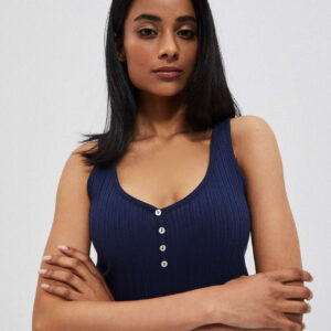 Top z guzikami granatowy