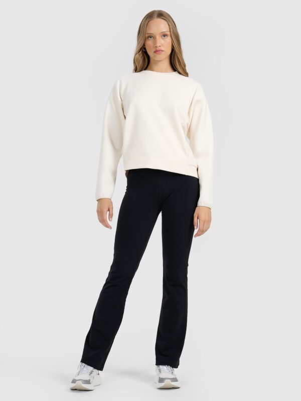 4F Bluza dresowa nierozpinana bez kaptura damska - beżowa