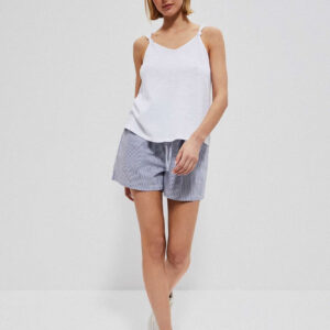 Bawełniane szorty w paski biało niebieskie