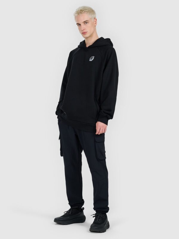 4F Bluza dresowa nierozpinana z kapturem męska - czarna