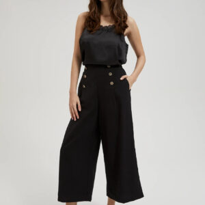 Spodnie kuloty z ozdobnymi guzikami czarne