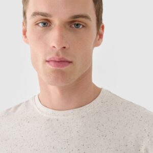 4F T-shirt regular gładki męski - biały