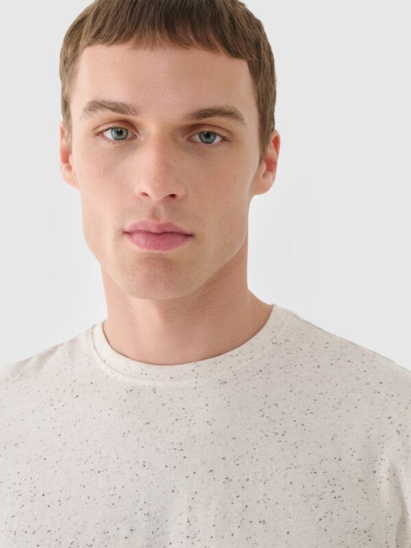 4F T-shirt regular gładki męski - biały