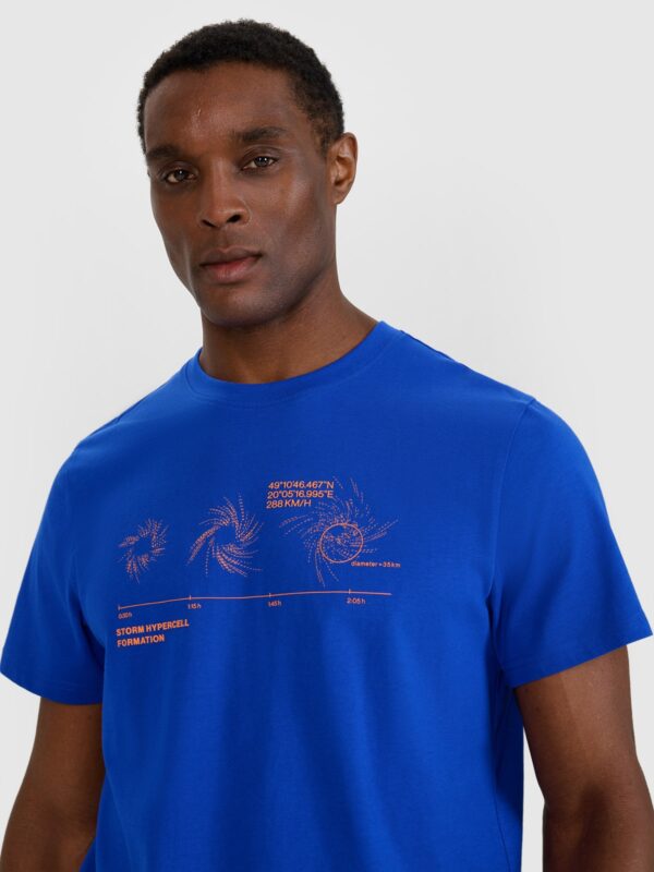 1fff7b855d0c78f9bd23102ef4da4e755db707bc 4F T-shirt regular z nadrukiem męski - niebieski