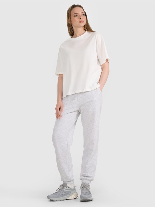 4F T-shirt oversize gładki damski - biały