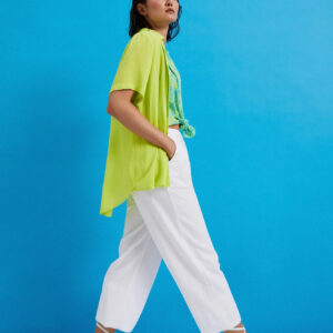 Koszula z kołnierzykiem limonkowa