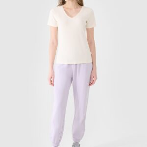 4F T-shirt slim gładki damski - biały