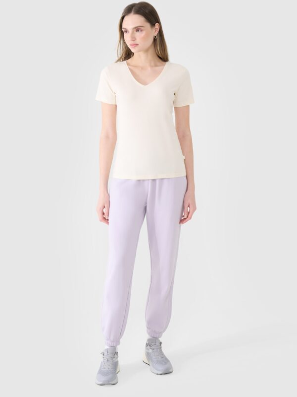 21ad204a21c0cb8e58454c26324a4f7a63c9e81a 4F T-shirt slim gładki damski - biały