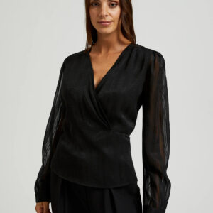 21dfca096d33bb5e35852107868144523f61a938 Elegancka koszula z dekoltem w serek czarna