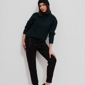 Dresowe spodnie z zapinanymi kieszeniami czarne