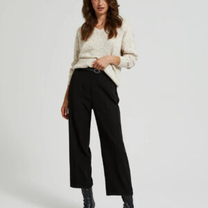 Spodnie z nogawkami w kant czarne