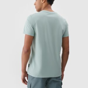 4F T-shirt regular z nadrukiem męski - turkusowy