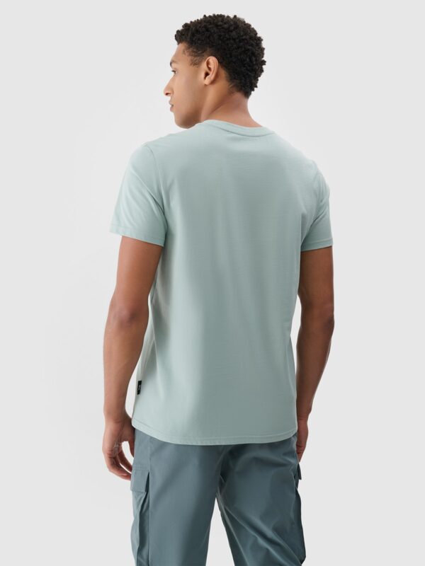 4F T-shirt regular z nadrukiem męski - turkusowy