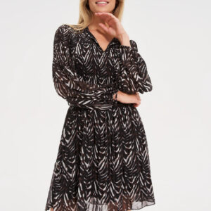 Sukienka z paskiem brązowa