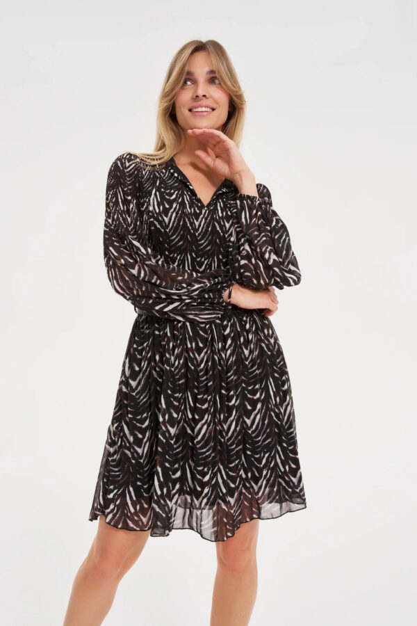 Sukienka z paskiem brązowa