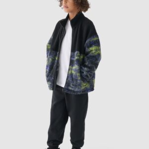 4F Polar sherpa ze stójką oversize chłopięcy - czarny 122 (6-7 lat)