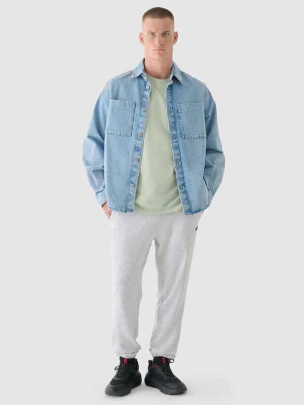 4F T-shirt oversize z nadrukiem męski - oliwkowy