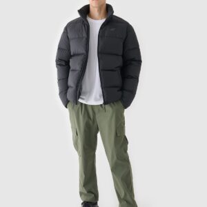 4F Kurtka zimowa puchowa z naturalnym wypełnieniem męska - czarna