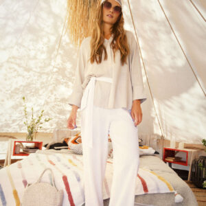 24234e3be8dab600dada6d255dd47a32c2aa3579 Lniane spodnie z szeroką nogawką