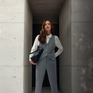 Eleganckie spodnie cygaretki szare